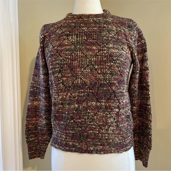 Liz Claiborne colorful sweater women Large cotton acrylic textured EUC VTG 80’s - Picture 1 of 9
